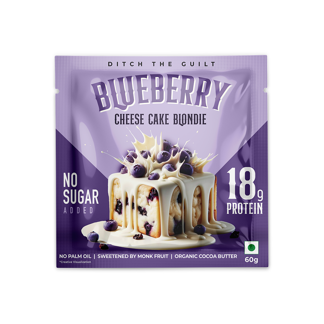 Blueberry - Cheese Cake Blondies - Zero Sugar Added - High Protein - Low Net carbs. 60g