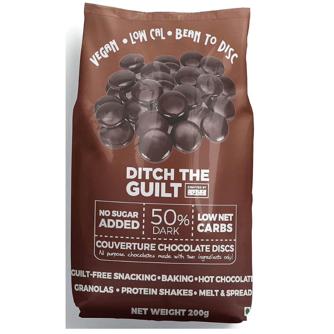 50% Cacao Minis - Sugar Free Vegan Dark Couverture Chocolate - Ideal for Snacking - Baking - Hot Chocolates - Granola & Oats - Melt and Spread - Smoothies - Milk Shakes & Protein Shakes  200g