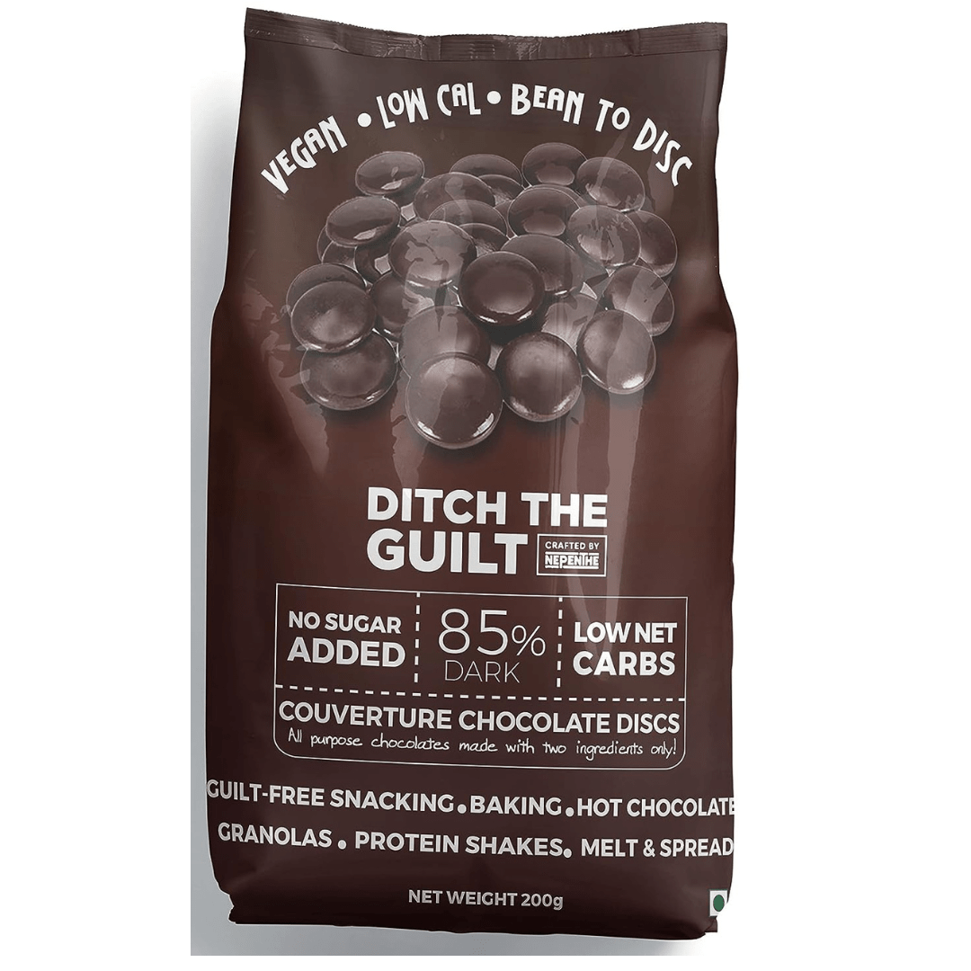 85% Cacao Minis - Sugar Free Vegan Dark Couverture Chocolate - FOS Sweetened - Ideal for Snacking - Baking - Hot Chocolates - Granola & Oats - Melt and Spread - Smoothies - Milk Shakes & Protein Shakes  200g